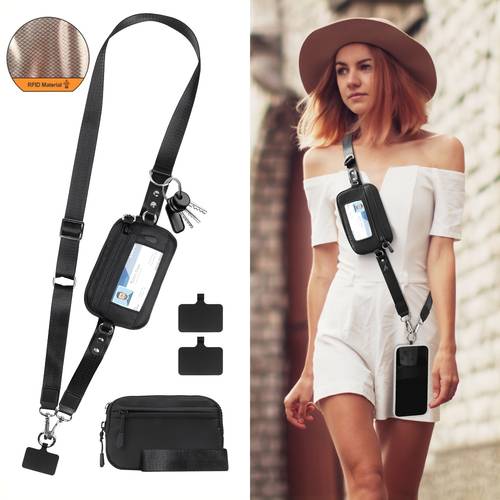 1pc versatile adjustable cross phone lanyard for all types of cell phone cases id cards credit cards passes water bottle covers bags minimalist nylon unisex