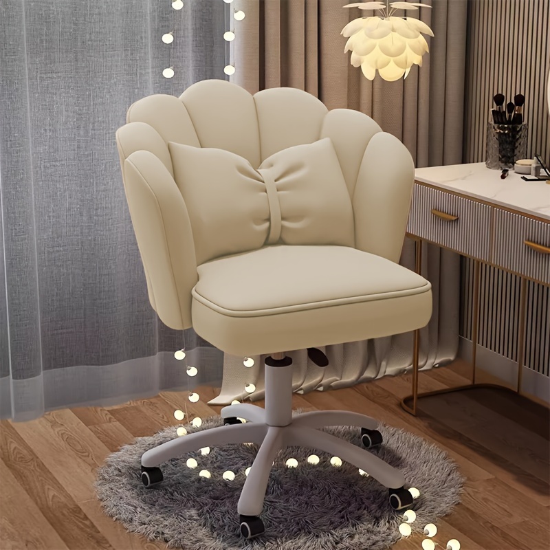 TEMU Chaise de bureau mignonne, chaise de bureau de pétale, chaise papillon moderne en tissu , chaise réglable en hauteur pour et l'ordinateur