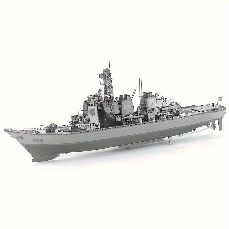 

3d Stereoscopic Adhesive-free Assembly Model Diy Stereoscopic Metal Puzzle Destroyer Ship Model - Desktop Decoration Christmas Gift Birthday Gift!