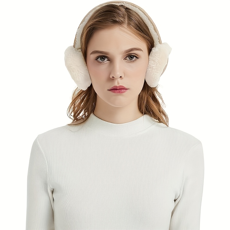 classic fleece ear muffs made of soft suede material non slip and foldable suitable for outdoor activities in winter   only fashionable accessory for women 5