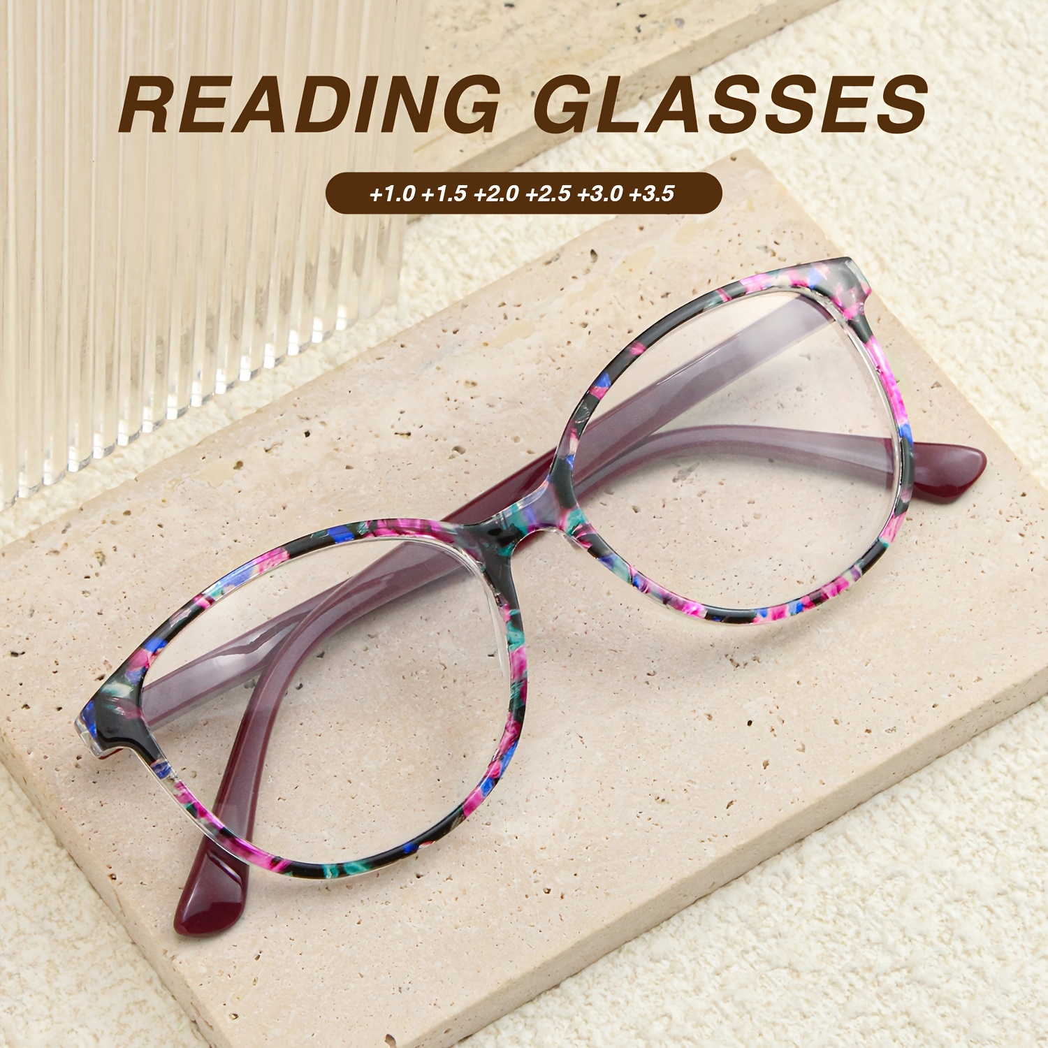 Classic Versatile Reading Glasses with Retro Patterned Frames