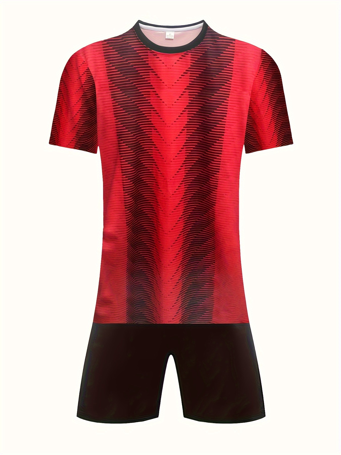 Conjunto Esportivo De Futebol Masculino, Camiseta De Manga Curta Listrada  Com Número 7 E Shorts Casuais Soltos, Conjunto De Camisa De Futebol Número 7