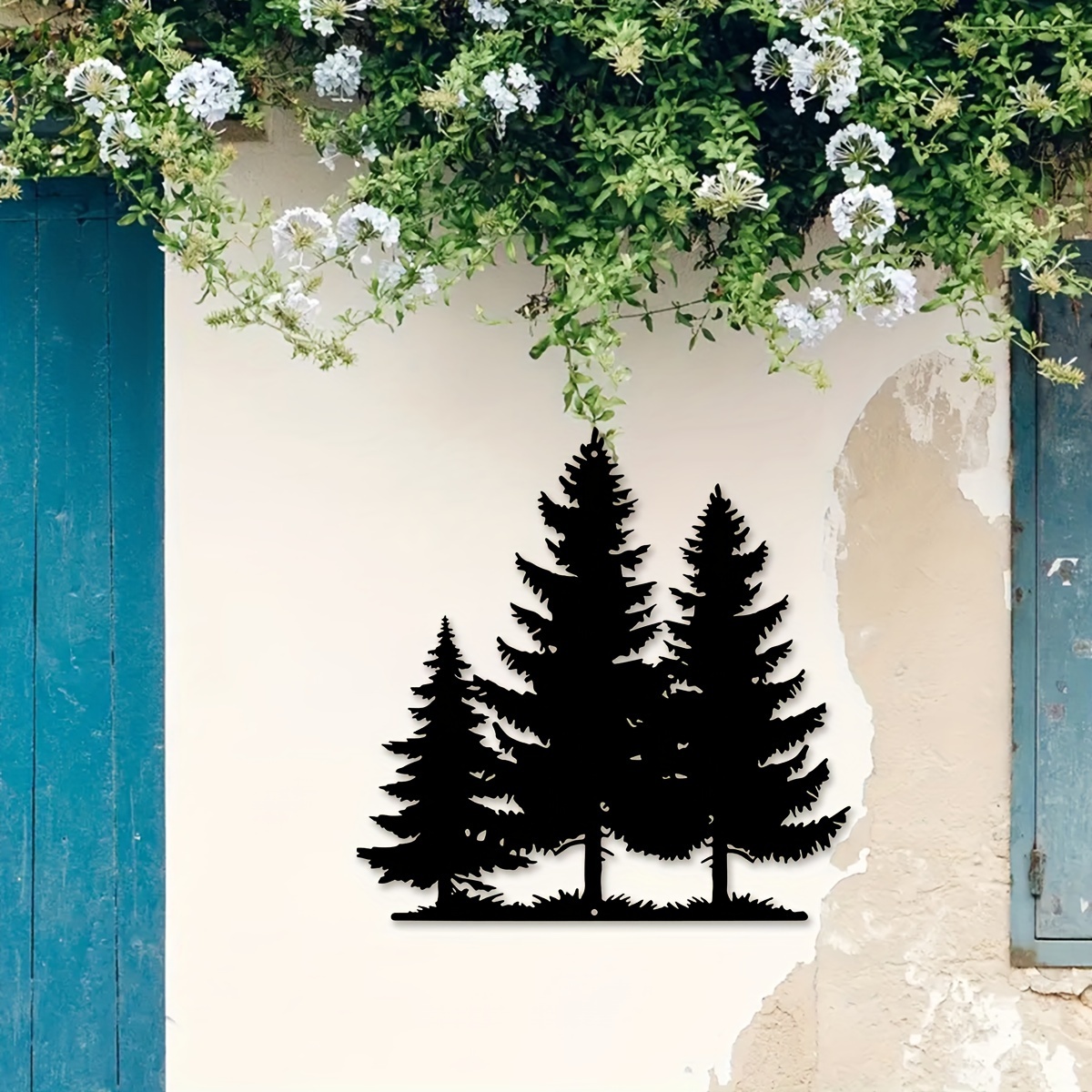 TEMU 1pc, Metal Mural Decoration, Metal Outdoor Sculpture, Iron Outdoor Garden Patio Decoration Mural Fence Decoration For Living Room Patio Balcony,