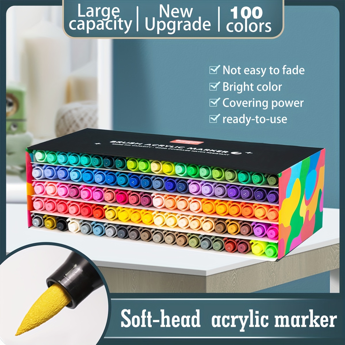 

Colors Acrylic Markers, Soft Colored Pens, Large Capacity Markers, Album Diy, Painting Doodle, Markers, Great For Painting!