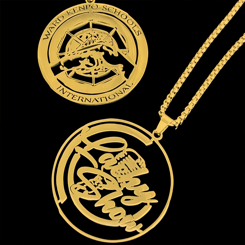 TEMU tu collar con LOGO, colgante de foto personalizado con de acero inoxidable para empresas. Cadena estudio para joyería de corporativo y regalos