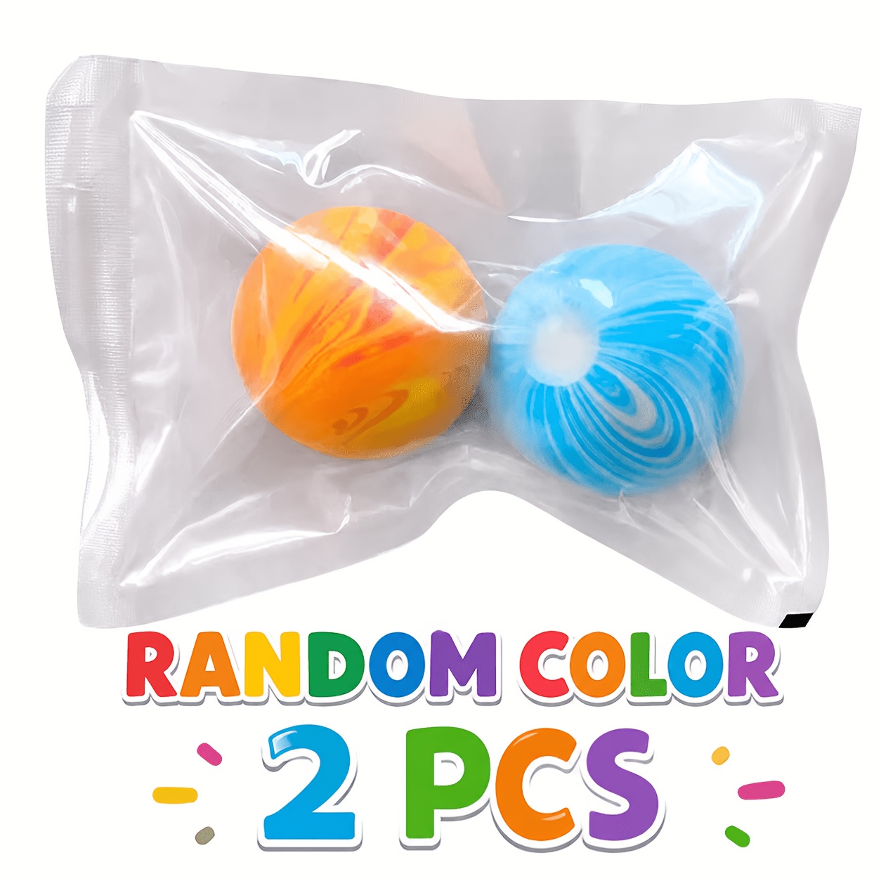 Image of Enormous Colorful Stress-relief Ball, Soft Squeezable Slow-rebound Toy, 4 Vibrant Sensory Calming Anxiety-relief Items, Fun Party Favors And Classroom Reward Gifts, Colors