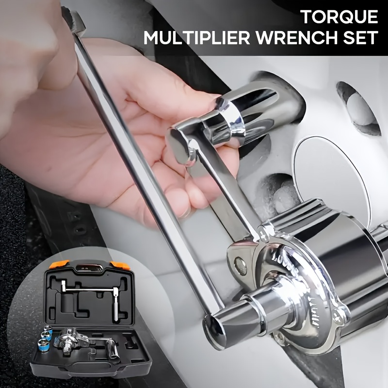 TEMU Torque Wrench Set - Heavy Duty Easy Disassembly Tool, Equipped With 17mm/ 19mm/ 21mm Sleeves, Suitable For Loose Car Tire Bolts, Husband