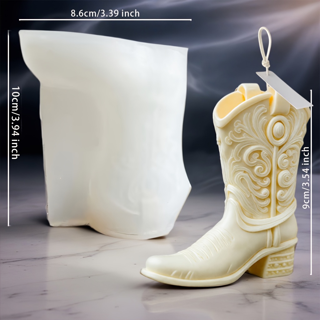 Image of Boot Candle Mold, Resin Silicone Mold, Suitable For Making Candlesticks, Decorative Ornaments And Diy Projects, Suitable For Diy Molds Of Epoxy Rresin And Plaster, Valentine's Day, Easter
