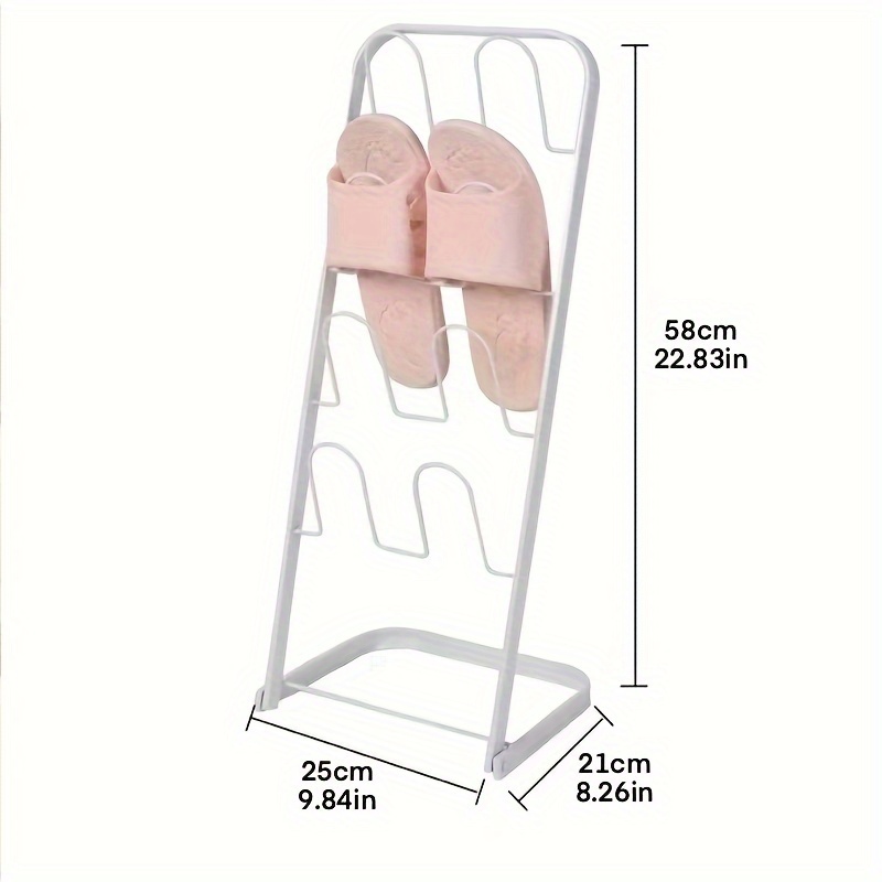 Image of Iron Folding Shoe Rack, 4-tier Household Slipper Storage Rack
