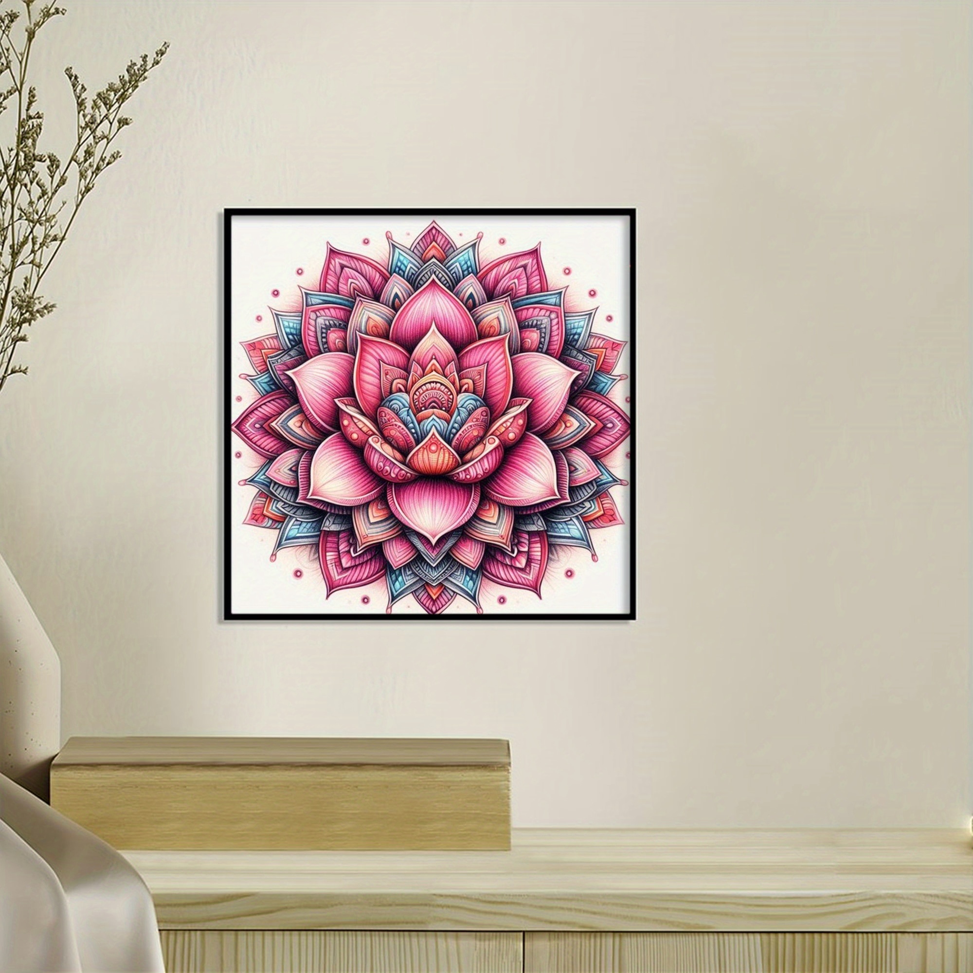 TEMU 1 Set - Flower Theme Cross Stitch Kit, Diy Art Needlework Supplies, 11ct Mixed Color Thread Embroidery, Creative Craft Project, Ideal Handmade