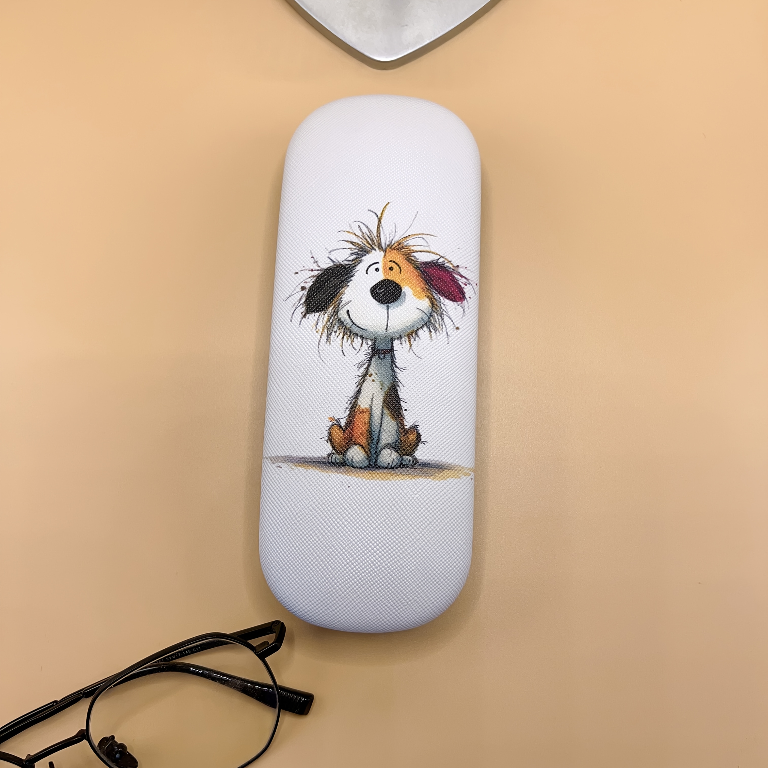 Cartoon Dog Pattern Glasses Case, A High-quality, Minimalist, Pressure-, And Drop-proof Glasses Case Suitable For Men And Women