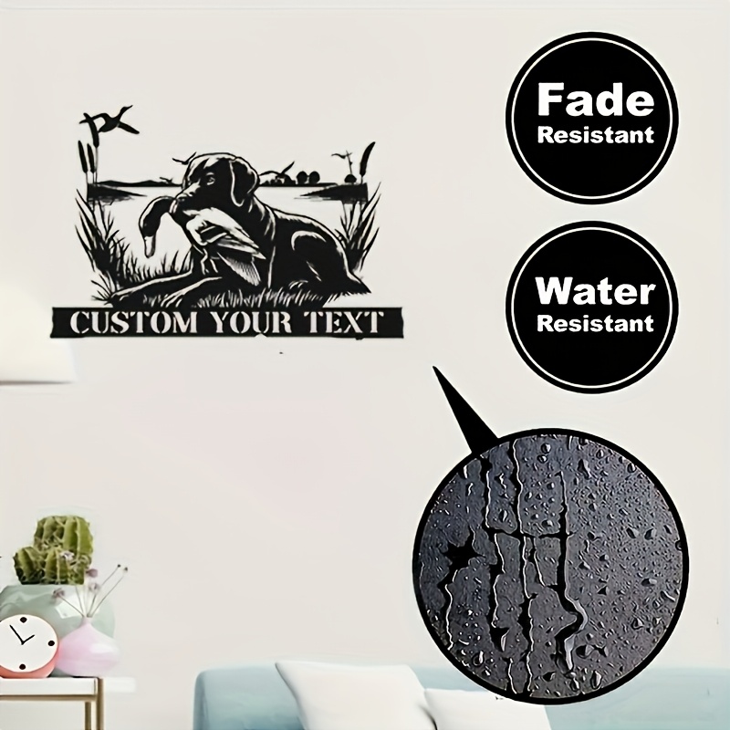 Customizable Labrador Retriever Metal Wall Sign – Personalized Duck Hunter Decor, Durable Waterproof Metal, Easy to Install, Perfect for Nature Lovers, Home Décor, Gifts, Black Finish, Indoor Wall Art, Dog Decor