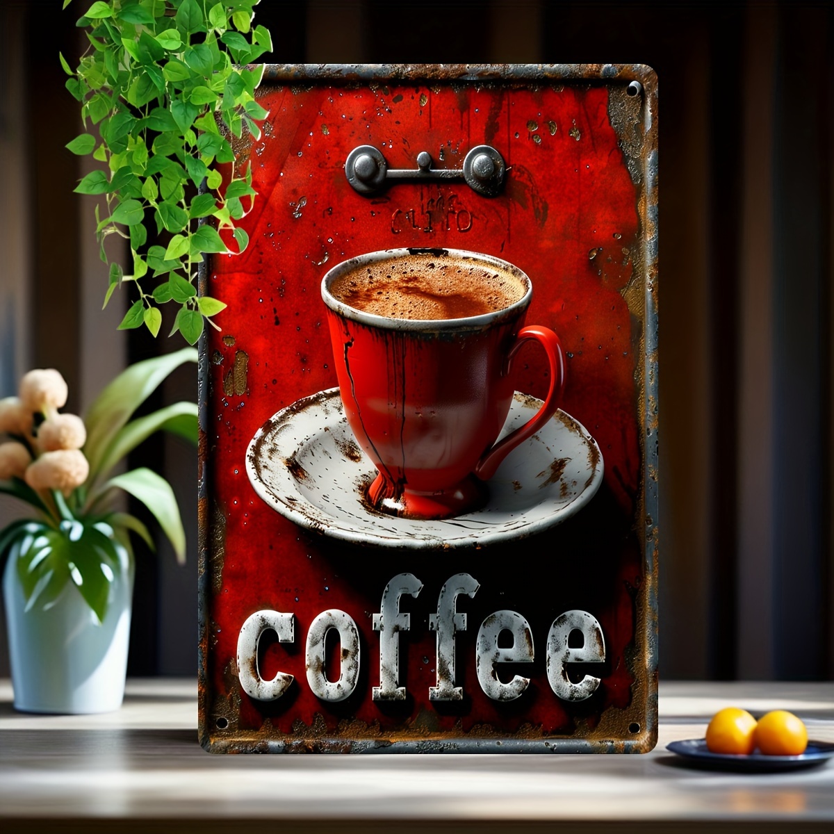 

Vintage Coffee Metal Tin Sign 8"x12" - Retro Wall Decor For Kitchen, Cafe, Garage & Bar