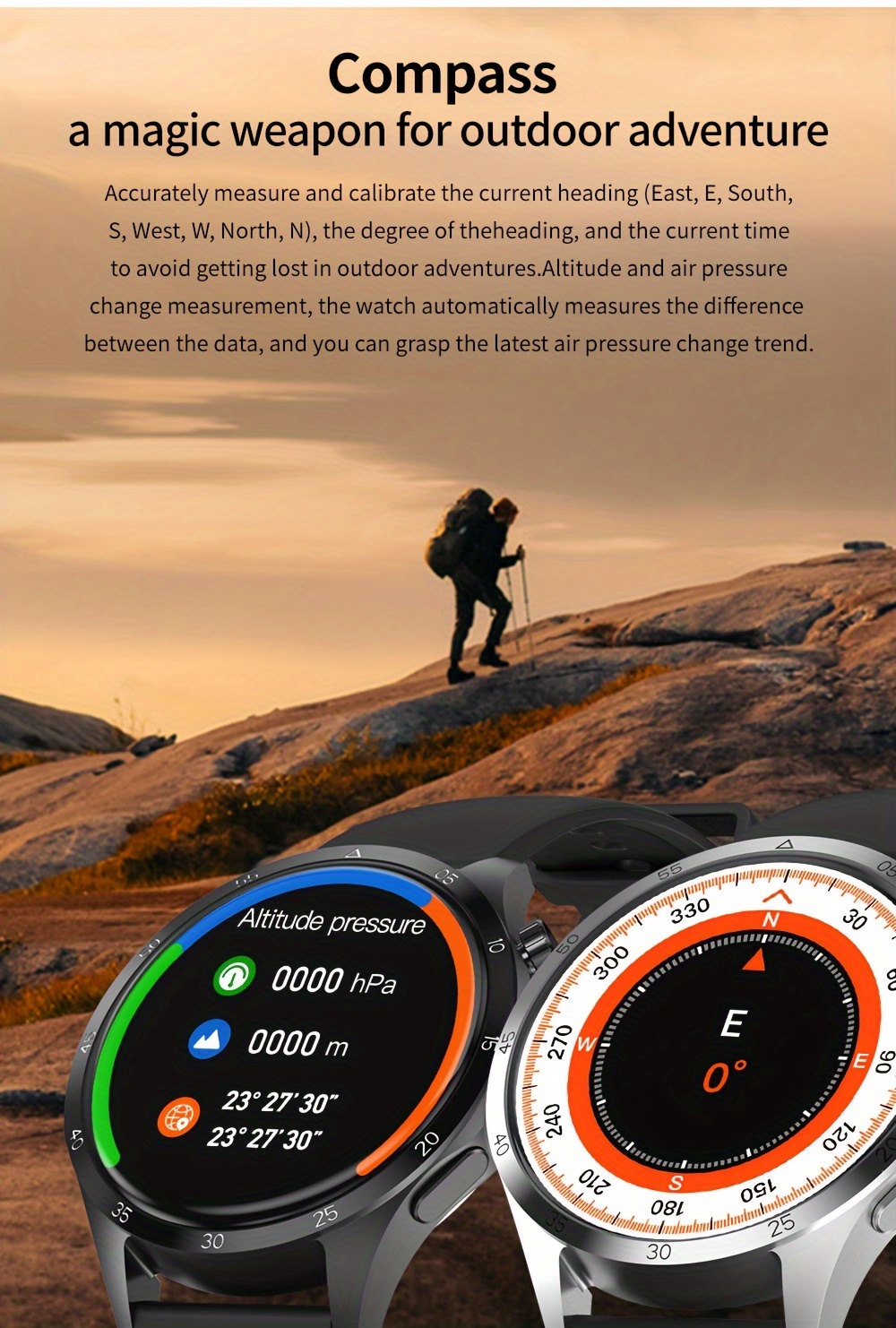 NFC Smart Watch For Men, GPS Motion Trajectory AMOLED 360*360 HD Screen, AI Voice Wireless Call, Compass Sport Fitness Tracker Smart Watches_voghion.com