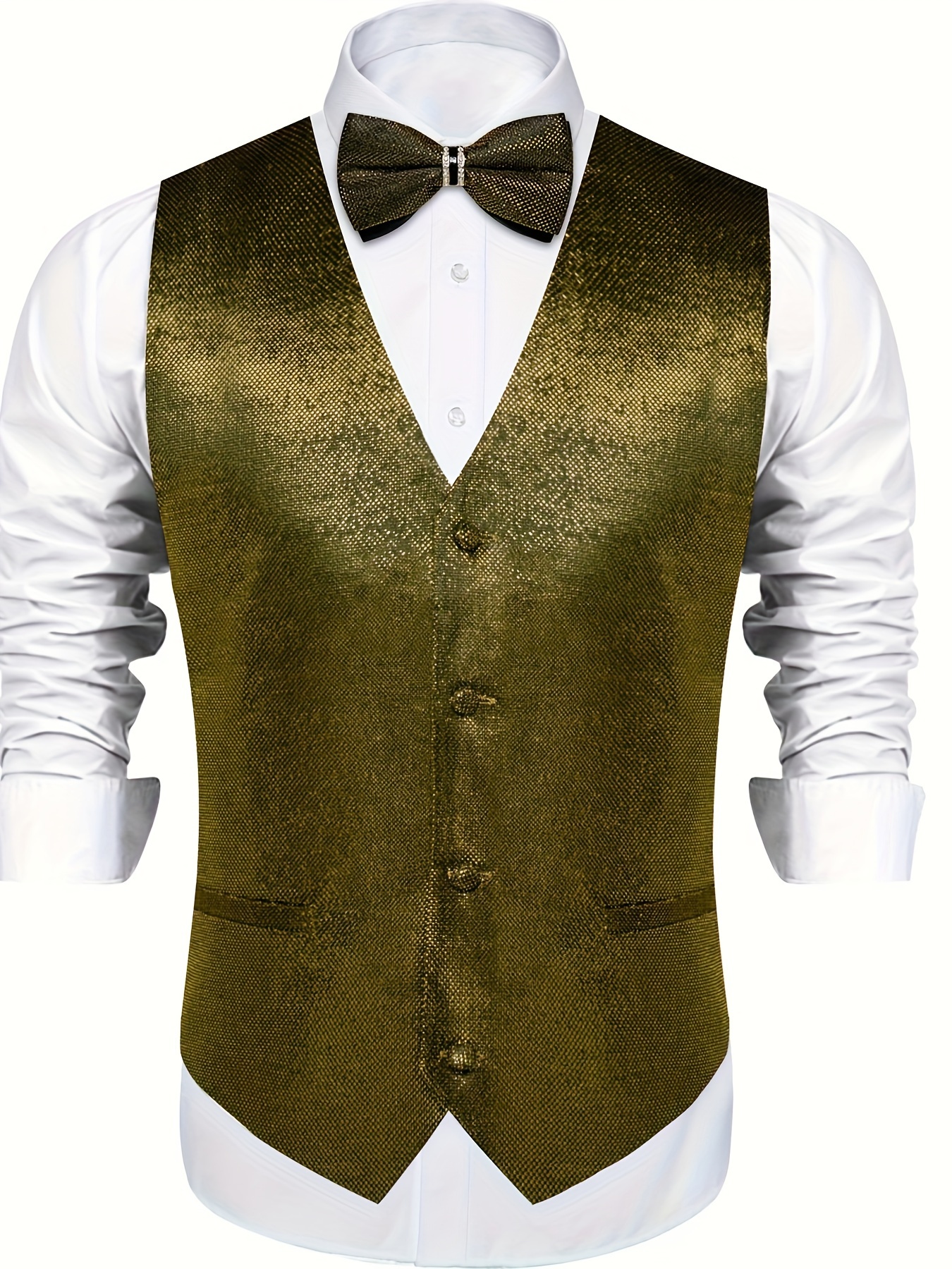 mens classic retro style single breasted waistcoat elegant v neck sleeveless suit vest with adjustable back belt casual wedding banquet vest