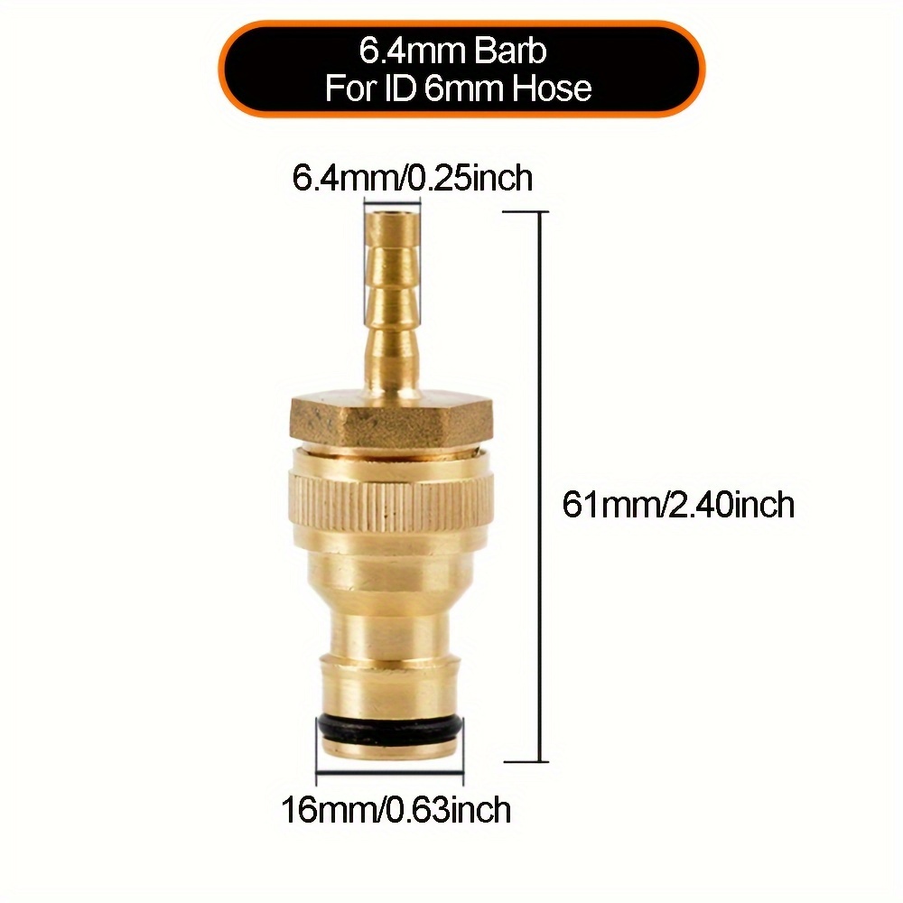 1pc Brass Hose Fitting 6/8/10/12/14/16mm To Male Quick Connector Adapter For Garden Irrigation