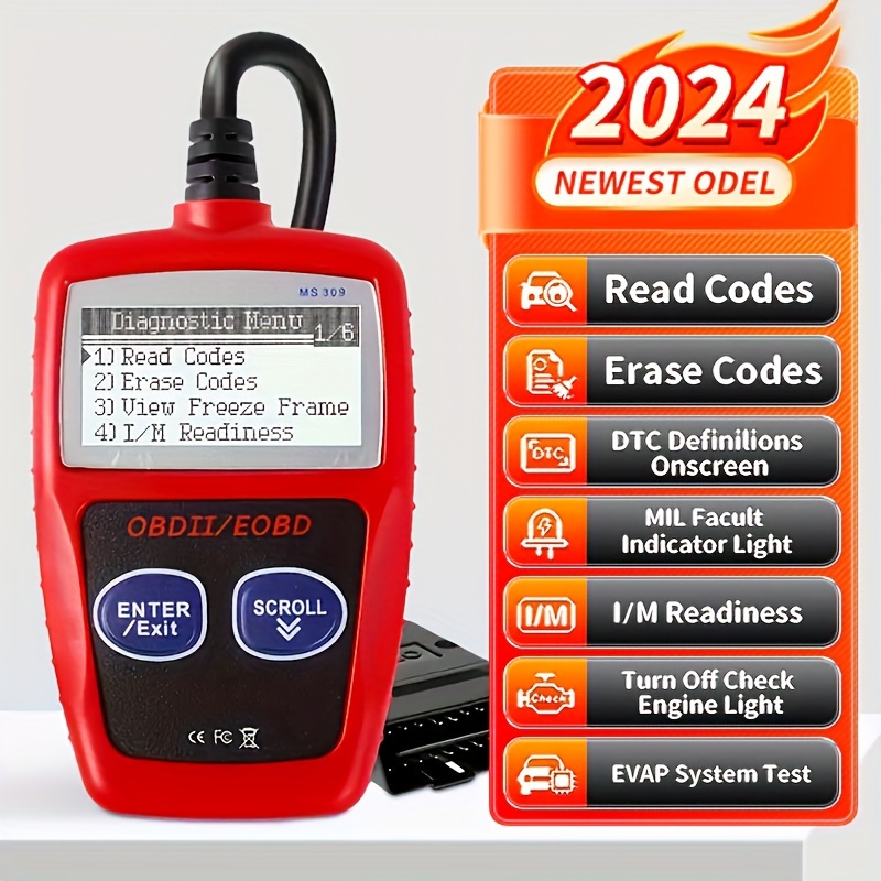 

Outil de scanner de lecteur de code d'erreur MS309 OBD2 OBDII EOBD - Améliorez les diagnostics de votre voiture
