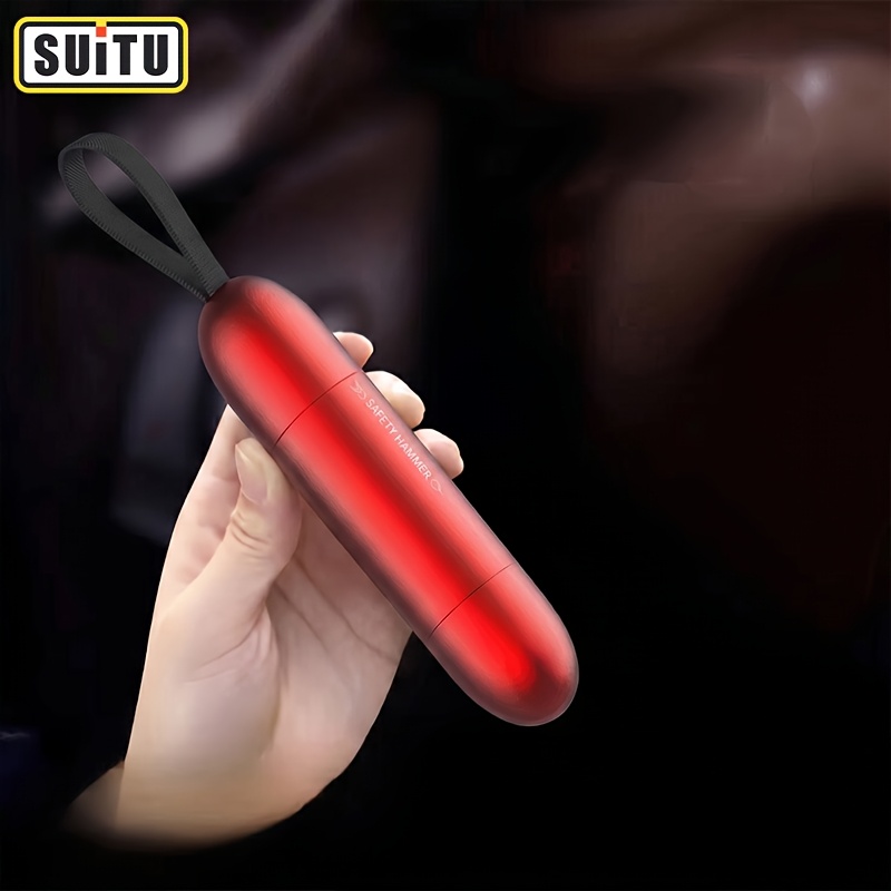 TEMU Universal Car Emergency Escape Tool Tip Automatic Window Break Safety Hammer, 2in 1 Seat Belt Cutting Stable Install Base, Car Water Falling