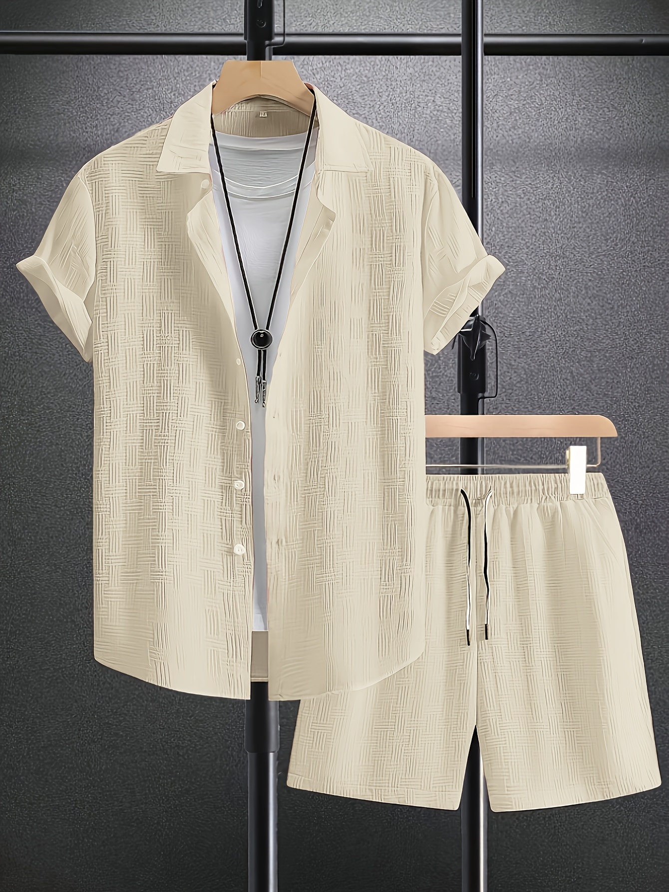 Camisetas De Verano Para Hombre, Con Cuello Redondo, Manga Corta, Transpirables, Novedosas, Estampadas, Informales, Inteligentes, Estilo Hawaiano, Caqui, M