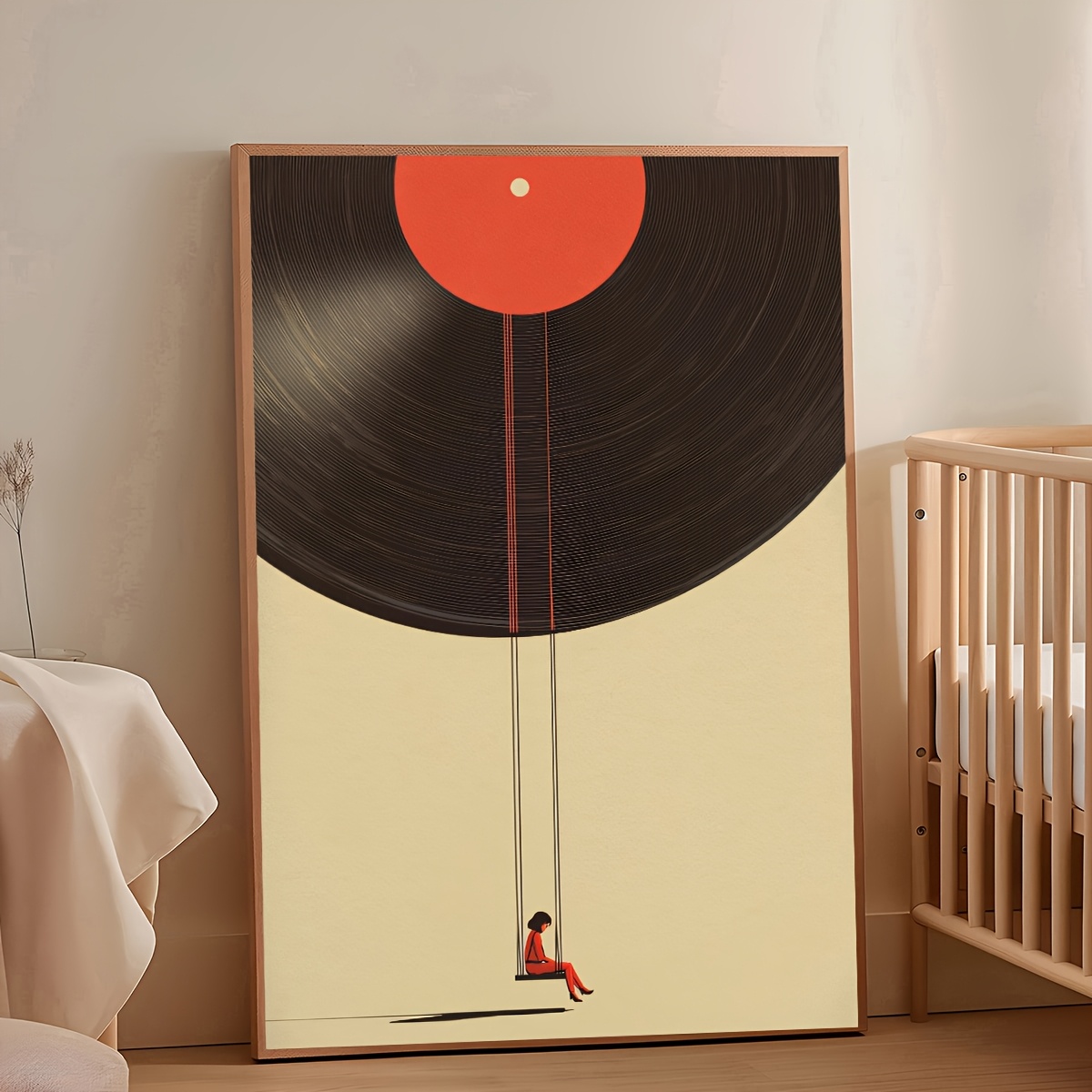 TEMU 2d Flat, 1pc Frameless Vinyl Record Art, Minimalist Canvas Painting, Art, Birthday Gift, Living Room, Bedroom, Kitchen, Bathroom, Corridor