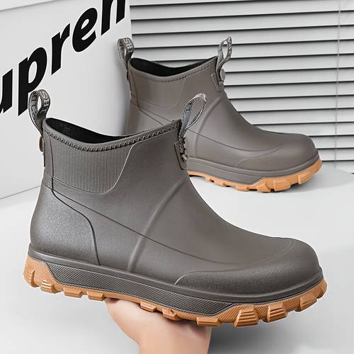 mens short waterproof rain boots comfortable fabric lining outdoor activities and casual wear gardening shoes waterproof motorcycle shoes fishing water shoes