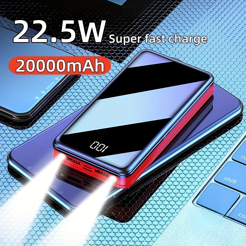 

20000mah Large /iphone (usbx2, -c, ), 22.5w/pd20w Charging , Led And Battery Display, Safe And Supply