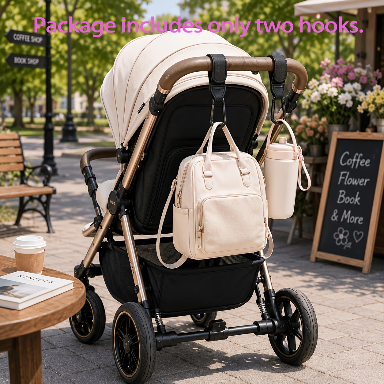 TEMU 2 Portable Stroller Hooks, Stroller Hook , Suitable For Most Strollers, Can Hang Diaper Bags And Shopping Bags, Practical , Multiple Colors ,
