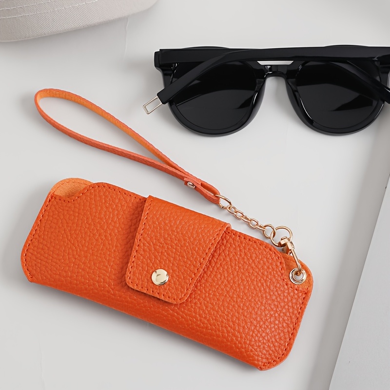 Easy Faux Leather Lanyard Portable Case Glasses Case