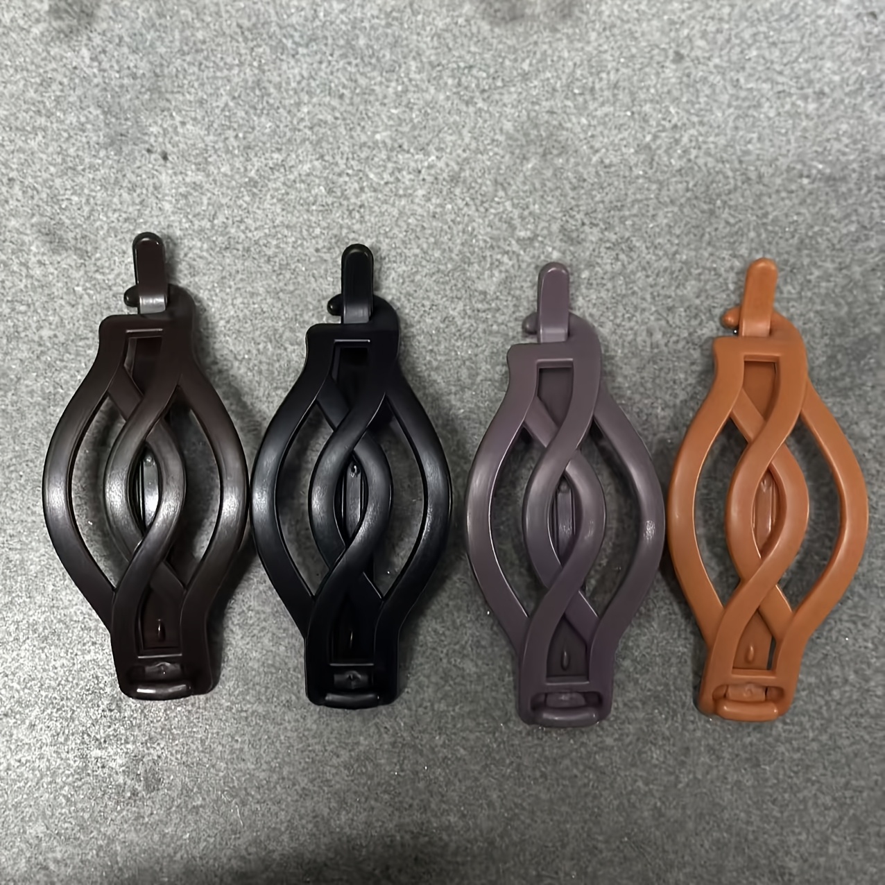 4pcs Elegant Large Hair Claw Clips Set, Easy Chic Twisted Design, Non-slip Hair Additions, Stylish Clamps For Women's Hairstyles