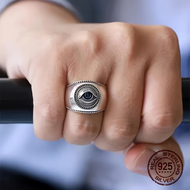 eyeリング 30 ct. t.w. Blue and White Diamond Evil Eye Ring in 14kt