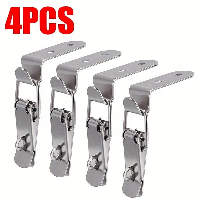 E-shop 2/4/8 Stück 90 Grad Entenschnabel Schnapphaken Silber Metall Schnappring Belasteter Zug Typ Schnapp Home Holzkiste Federclip