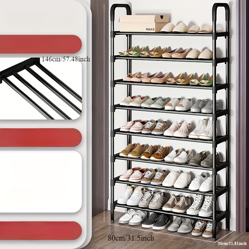 

And , Long Shoe Rack: 7 (8) Shoe Rack In , "w X "d .79 (57.79)"h, Can To 32-38 Pairs Of . Metal And Plastic Shoe Rack, Satisfying Entryway Shoe Organizer Can To Pairs Of On Each