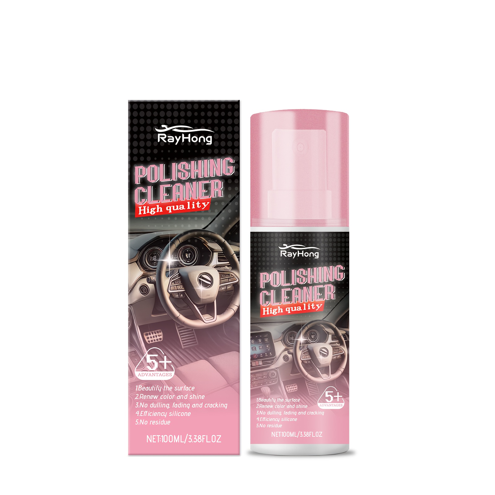 TEMU Polishing Cleaner For Car Interior Detailing Car Interior Detailing Cleaner All Purpose Vehicle Interior Detailer And Polisher Spray Make The