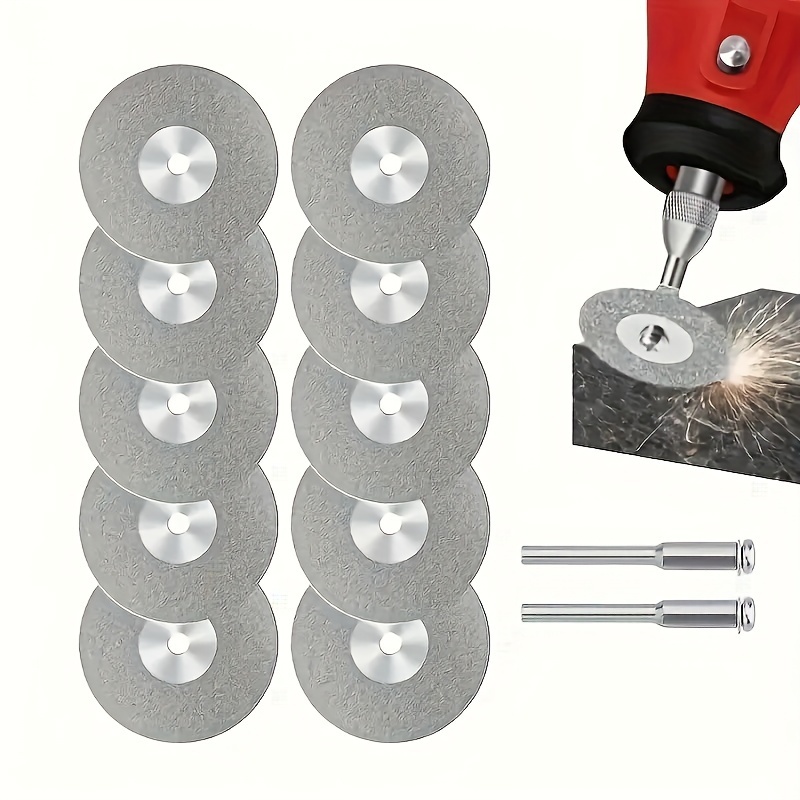 

12pcs/set 40mm Diamond Cutting Discs Cut Off, Mini Diamond Saw Blade With 2pcs Connecting 3mm Shank