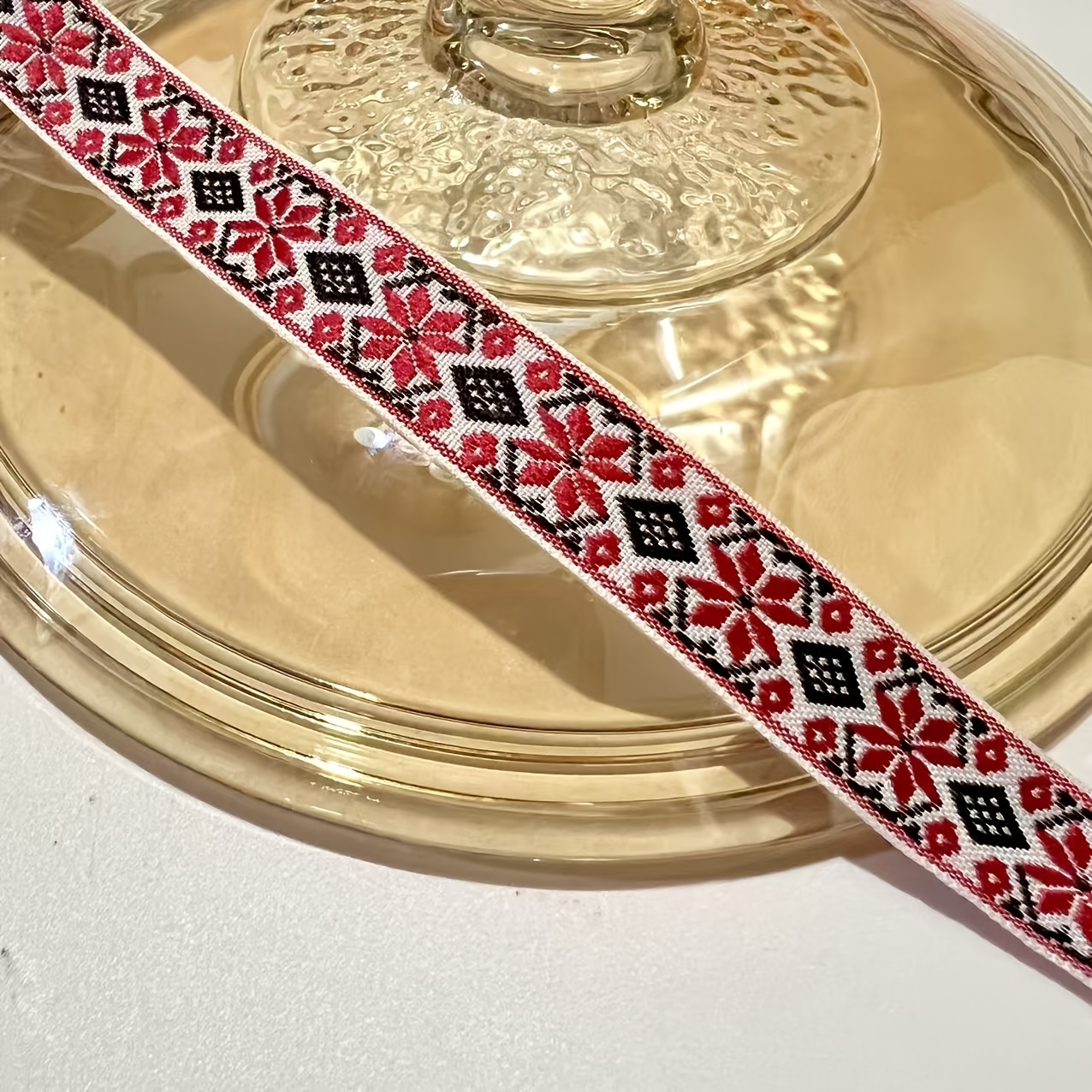 TEMU Bohemio | Flor | Cinta Jacquard, 2 Yardas Suministros Decorativos de Costura y Manualidades, Adecuado para Ropa, Bolsos y Adiciones para el
