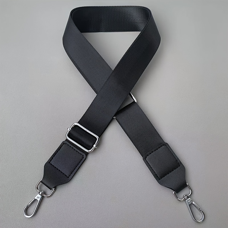 TEMU Black Crossbody Bag With Extended Adjustable Strap, Featuring A 1.5in Widened Handbag Shoulder Strap. Diy Detachable Shoulder Strap Accessory,