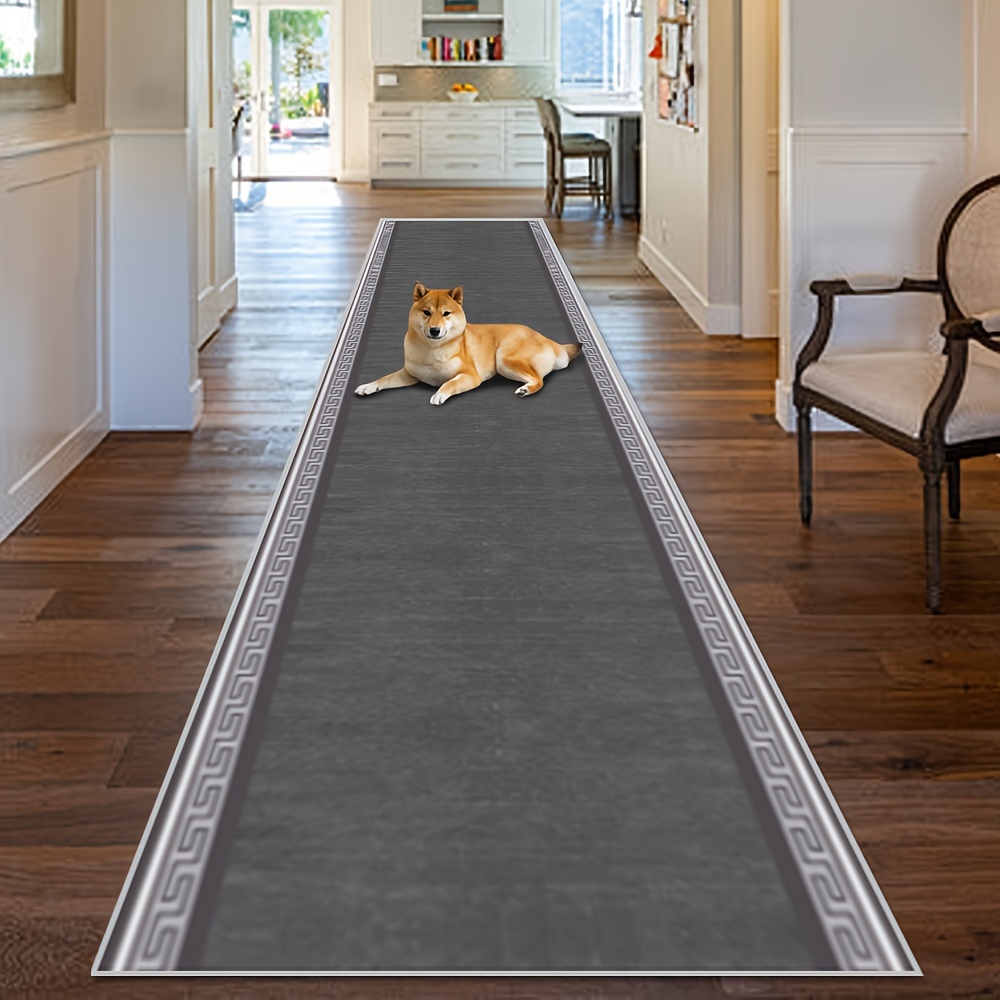 [golden Diamond Velvet] 1pc, Grey Creative Pattern Rugs, Indoor Soft And Comfortable Long Carpet, Minimalist Style Decorative Mat, High-quality Runner Rug, Suitable For Restaurants, Laundry Rooms