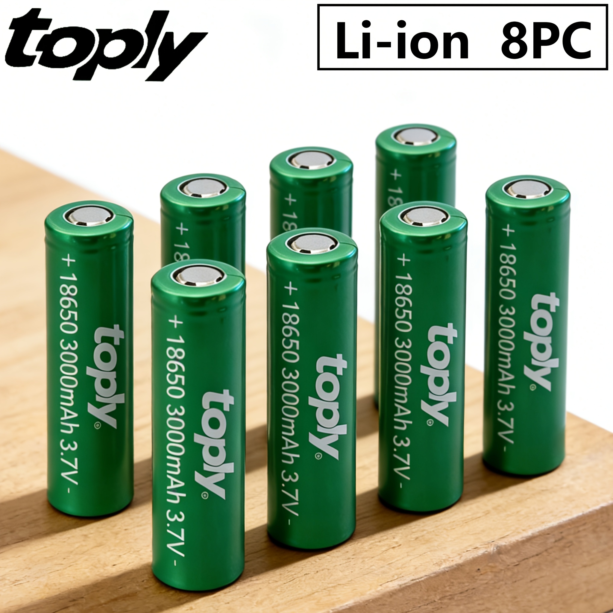 Image of Toply 18650 Rechargeable Batteries, 3.7v Lithium , Long Cycle Life, Wide Compatibility For Flashlights, Toys, (60a Continuous , 9min Fast Charge 0-80%, 1000+ Cycles) Portable Electronics - 2/4/8pcs