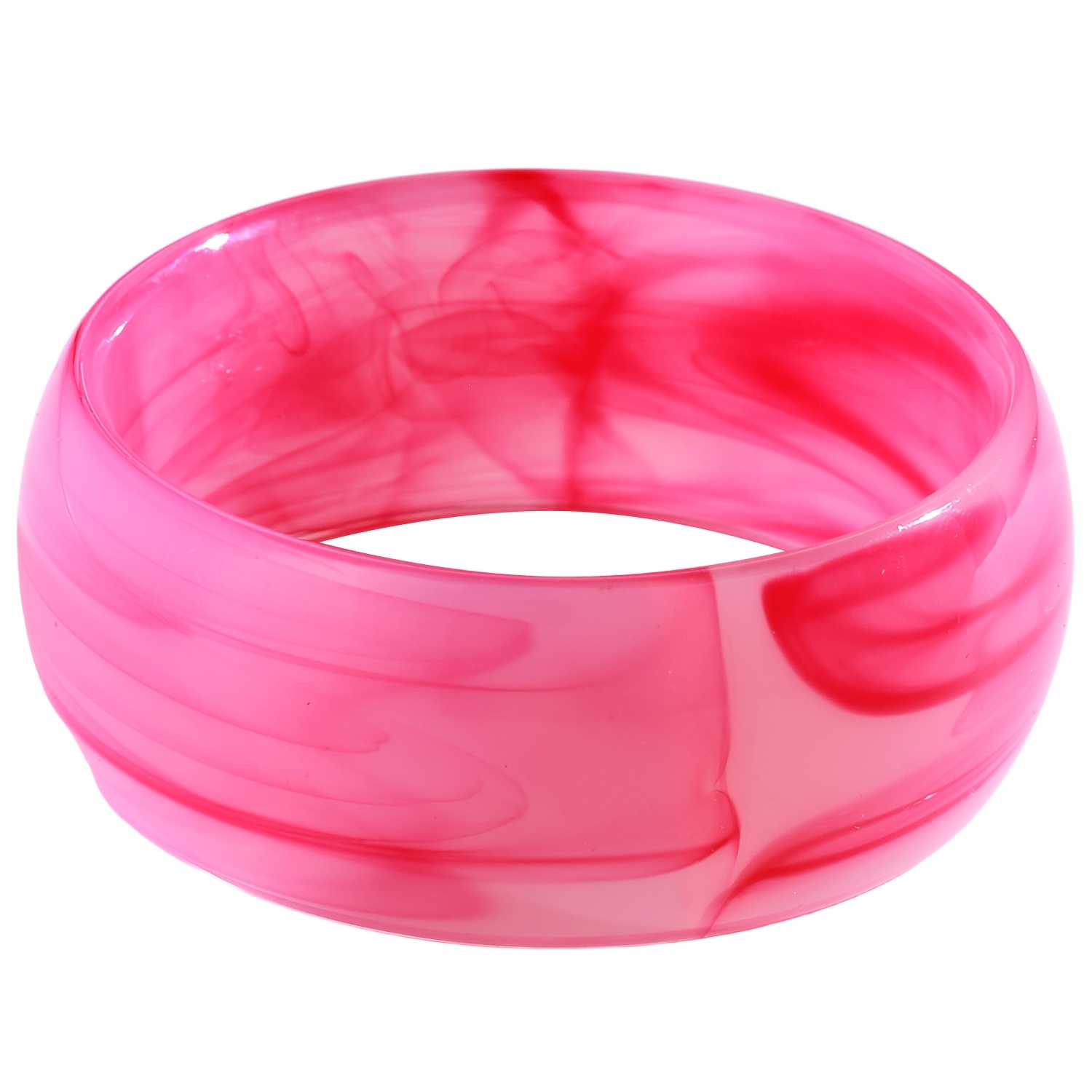 Women's Oversized Pink Resin Bangle Set, Minimalist Stackable