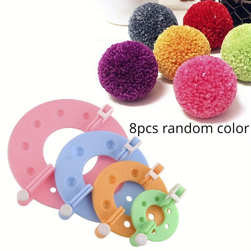 

8pcs/set Diy Craft Supplies Maker Knitting Tools 4 Sizes Fluff Ball Weaver Pompom Maker Knitting Loom Kit (random Color)