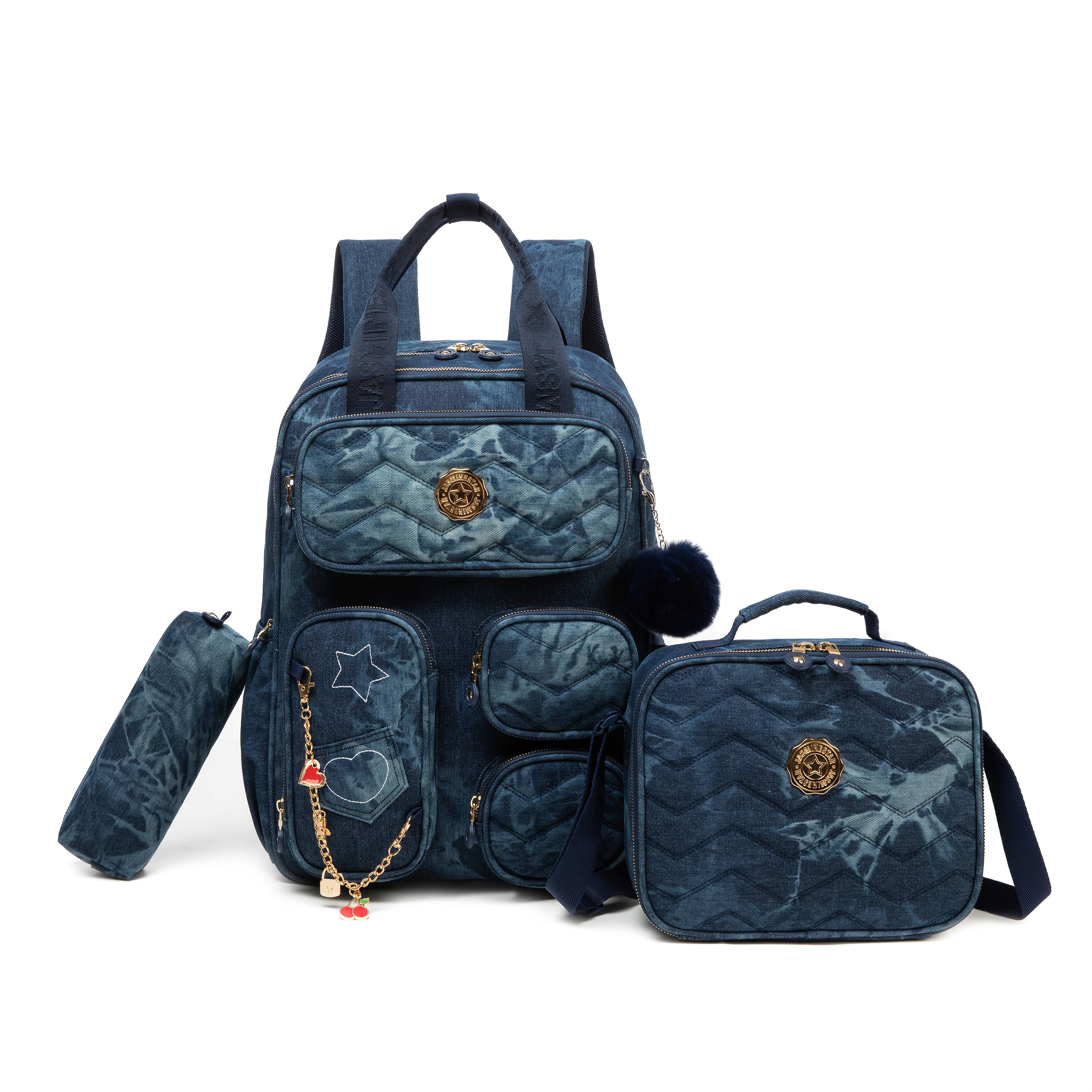Leather Backpack School Bag Chain FENDI Bag To School 2WAY Hand