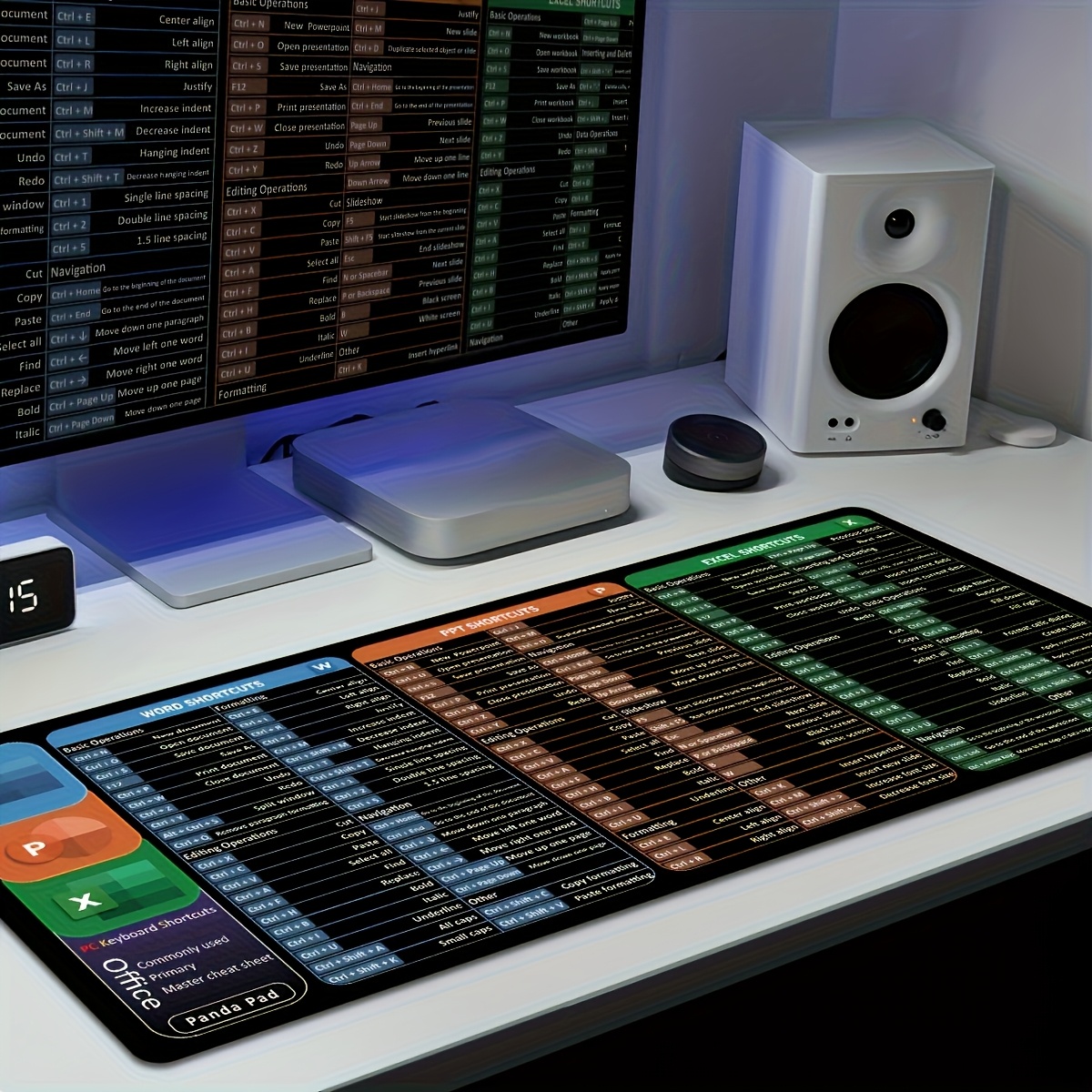 Extended Gaming Mouse Pad with Windows Shortcuts