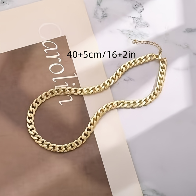Hip Hop Minimalist Luxury Women's Golden Stainless Steel Casual Party Versatile Thick Chain Necklace