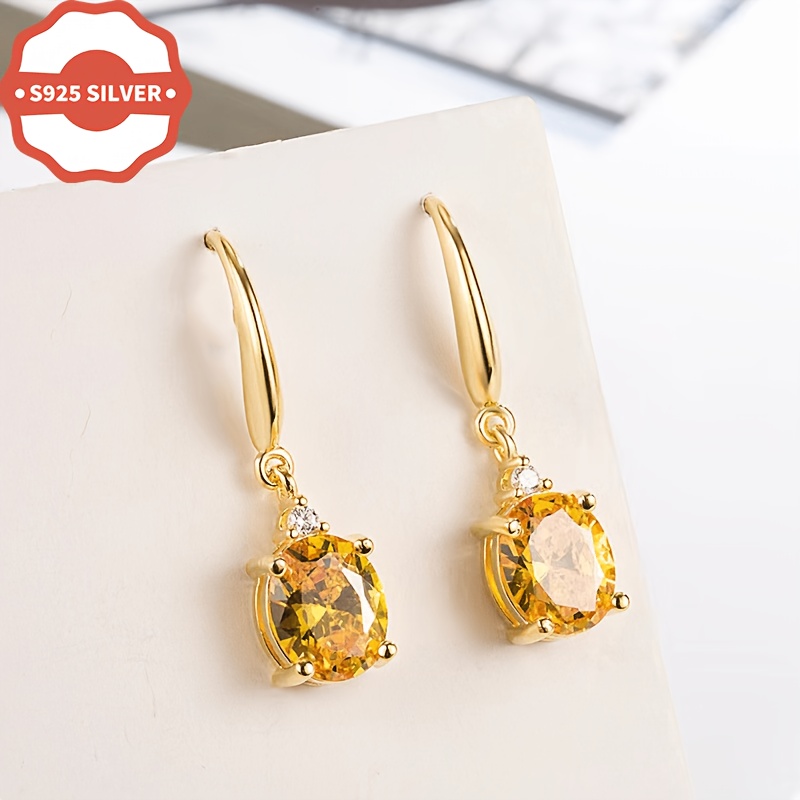 925 Hypoallergenic Oval Gemstone Earrings, Party Accessories