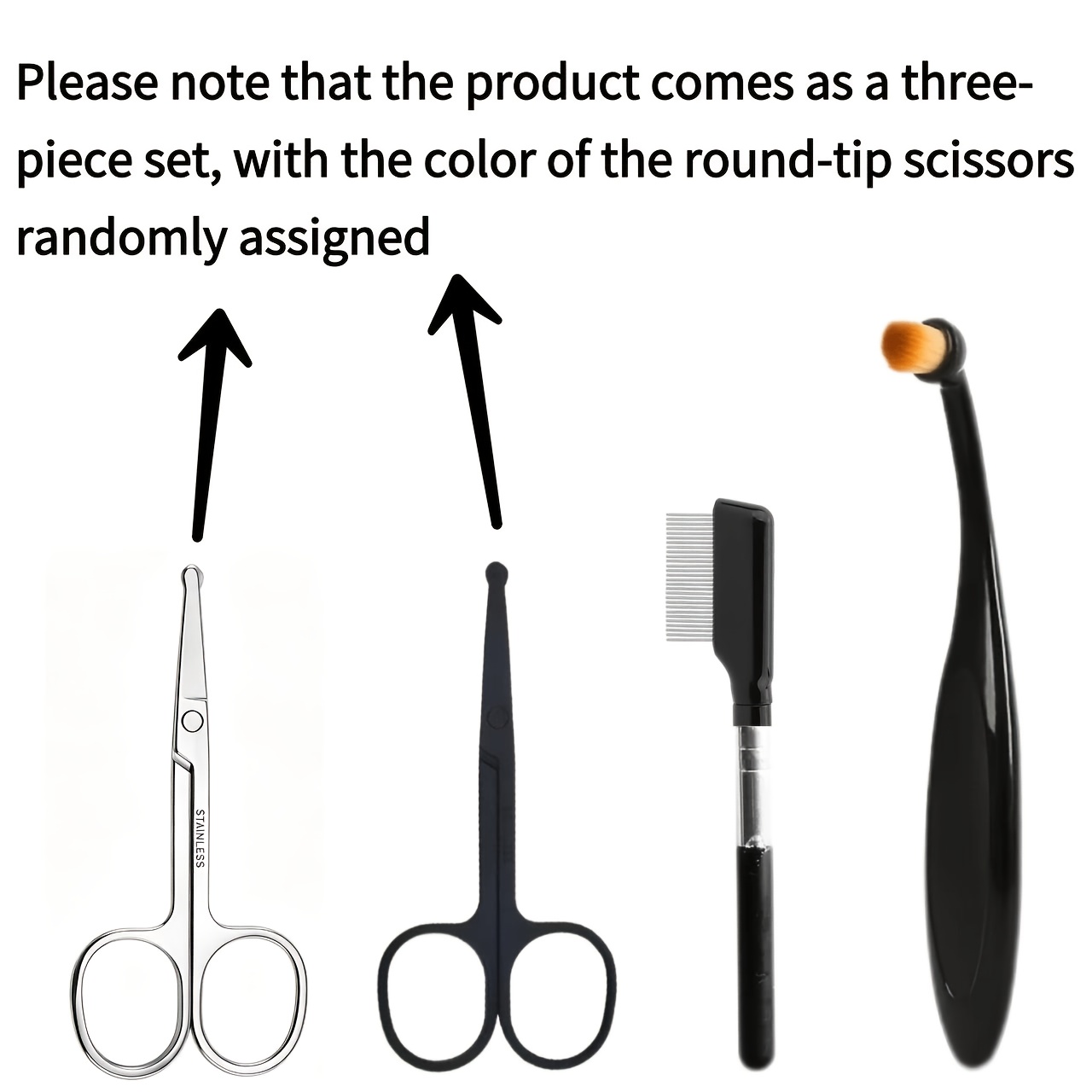 Image of 3pcs Professional Pet Grooming Kit, Stainless Steel Tear Comb And Scissors, Non-rechargeable Eye Cleaning Kit, No Battery Required, For , Pomeranians And Bear Dogs