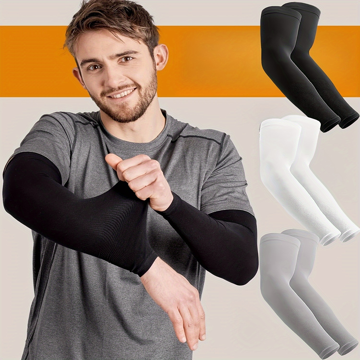 

3pairs Unisex Cooling Arm Sleeves, Sun Protection Sleeves, Suitable For Summer Outdoor Activities