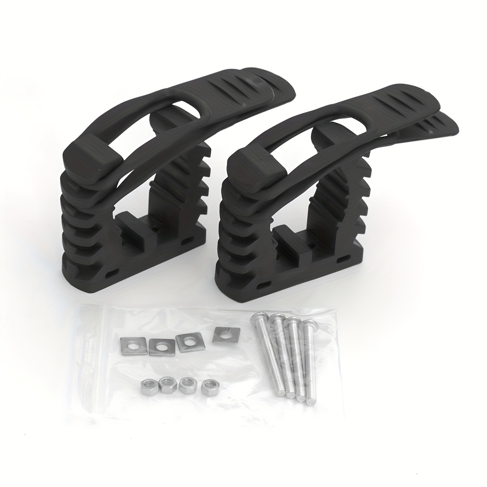 E-shop 2 Stück Schwarze Multifunktions-Gummiklemme mit Dualen Abnehmbaren 5-Punkte Verstellbarkeit, Spatenhalter, 16mm/0,63" bis 57mm/2,25" Durchmesser
