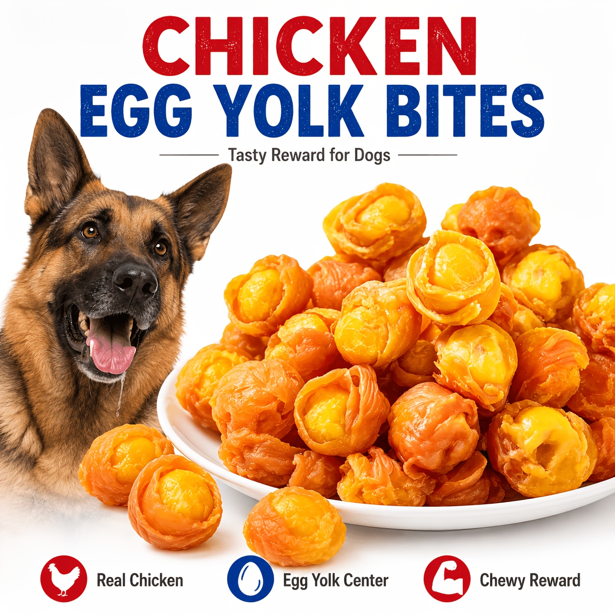 TEMU Pet Dog Treats, Dog Chews Dried Meat Wrapped Around Egg