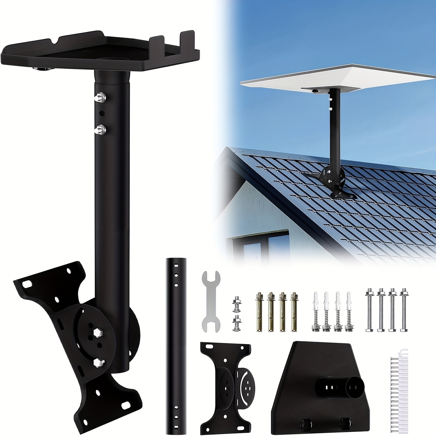 Support mural compatible Starlink Gen 3 - support Starlink V3 - support mural long - compatible support pour poteau - tuyau ajustable étanche pour toit