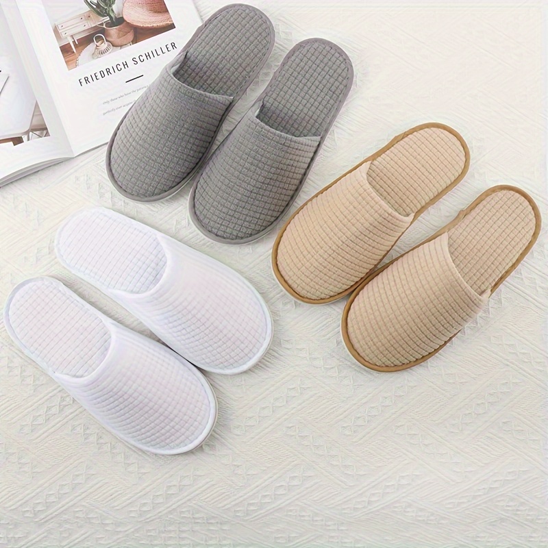 2pcs Cozy Fleece Slippers - Disposable, Warm, Soft Fabric, Ideal for Autumn & Winter, Perfect for Home, Hotel, Guest House Use, Food Service Equipment and Supplies